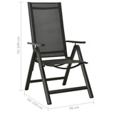 Garden Chair Set of 2 Black Aluminium, Textilene Standard 312188