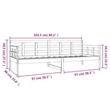Day Bed without Mattress White Solid Wood Pine 80x200 cm 820363