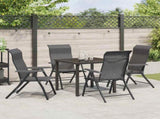 Garden Dining Set 5 pcs Grey Powder-Coated Steel 3379276