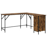 Desk Smoked Oak 141x141x75 cm Engineered Wood 837599