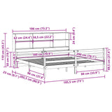 Bookcase Bed without Mattress White 180x200 cm Super King Solid Wood Pine 3322244