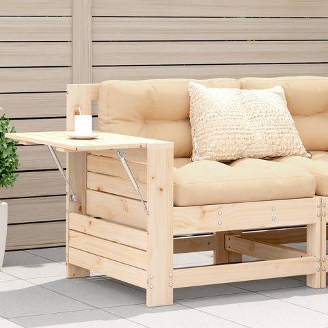Garden Armrest Sofa with Cushion Solid Wood Pine 844913
