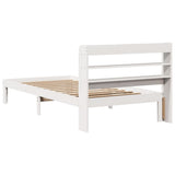 Bed Frame with Headboard without Mattress White 75x190 cm Small Single 3306773