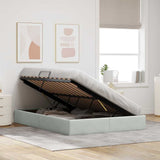 Storage Bed with Mattress Light Grey 140 x 200 cm Velvet 3370100