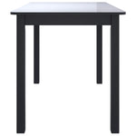 ZNTS Dining Table Black 114x71x75 cm Solid Rubber Wood 247364