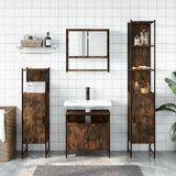 4 Piece Bathroom Furniture Set Smoked Oak Engineered Wood 3214707