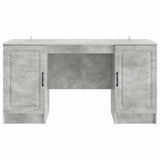 Desk with Door Concrete Grey 142.5 x 50 x 75 cm Engineered Wood 3414642