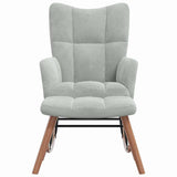 Rocking Chair with Footstool Light Grey 78 x 61 x 98 cm Velvet 42022453