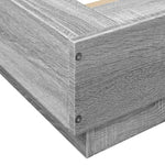 Bed Frame with LED Lights without Mattress Grey Sonoma 135x190cm 3281138
