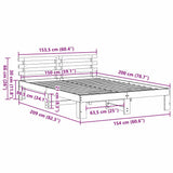 Bed Frame with Headboard White 150 x 200 cm Solid Pine Wood 872606