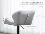 Bar Stools Set Of 2, Luxurious Velvet-Touch Barstools with Metal Frame Footrest Round Base Triangle T3398P378038