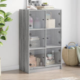 Highboard with Doors Grey Sonoma 68x37x109 cm Engineered Wood 3295855