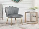 Velvet-Feel Shell Accent Chair - Grey T3398P343000