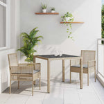 Garden Dining Set 3 pcs Beige Poly rattan 3334879