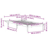 Bed Frame with Side Tables Wax Brown 90 x 220 cm 873243