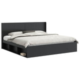 Bed Frame with Storage and Headboard Black 200 x 200 cm 3413814
