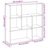 Room Divider Bookcase White 102x29x103.5 cm Engineered Wood 858048