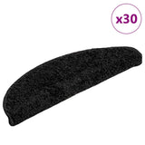Stair Mats 30 pcs 56x17x3 cm Black Half Round 3365800