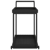 Bar Cart Black 100x45x83 cm Poly Rattan 316666