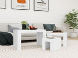Nesting Coffee Tables 3 pcs White Engineered Wood 808540