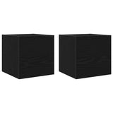 TV Cabinet Set Wall-mounted 8 pcs Black Oak Engineered Wood 3332532