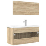 ZNTS 3 Piece Bathroom Furniture Set Sonoma Oak Engineered Wood 3325019