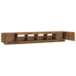 3 Piece TV Cabinet Set with LED Lights Smoked Oak Engineered Wood 3120173
