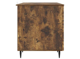 Desk with Shelf Smoked Oak 142.5 x 50 x 75 cm Engineered Wood 3414608