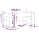 Coffee Table Artisan Oak 102 x 55 x 45 cm Engineered Wood 862728
