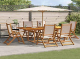 7 Piece Garden Dining Set Solid Wood Acacia and Textilene 3279275