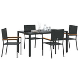 Garden Dining Set 5 pcs Black Poly Rattan 3365390