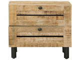 Bedside Table Natural 40 x 33 x 46 cm Solid Mango Wood 4018842