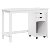 Desk Cabinet Set 2 pcs White Solid Pine Wood 3438776