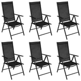 Dining Set Black Powder-coated aluminium, Textilene, Glass Medium 3070635