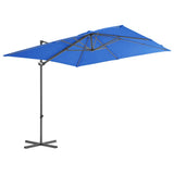 Cantilever Garden Parasol with Steel Pole Azure Blue 250x250 cm 46991