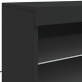 Sideboard with LED Lights Black 60.5x37x67 cm 836694