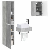 Bathroom Furniture Set 3 pcs Concrete Grey 33 x 34.5 x 160 cm 3406056
