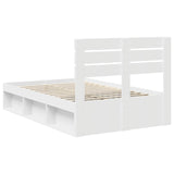 Bed Frame with Headboard White 120 x 190 cm Solid Pine Wood 3411439