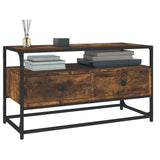 TV Cabinet Smoked Oak 80x35x45 cm Engineered Wood 826312