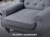 Wingback Accent Chair, Retro Upholstered Button Tufted Occasional Chair for Living Room and Bedroom, T3398P378078
