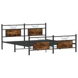 Metal Bed Frame without Mattress Smoked Oak 183x213 cm 3325094