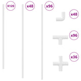 PVC Pipe 12 pcs White 12.2 x 1.8 x 500 mm PP and PE 864619