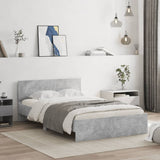 Bed Frame Concrete Grey Engineered wood 120x200 cm Durable 3207493