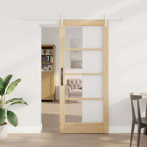 Sliding Door Manual Brown 86 x 198.5 cm Wood and metal 3332367