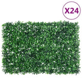 Artificial Shrub Leaf Fence 24 pcs Green 40x60 cm 366637