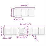 Dog Gate with Door Foldable 15 Panels White 750 cm Poplar Wood 3155649