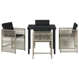 Garden Dining Set 5 pcs Light Grey Poly Rattan 3380789