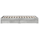 Bed Frame with Drawers without Mattress Concrete Grey 75x190 cm Small Single 3280716