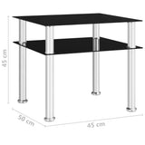 Side Table Black 45x50x45 cm Tempered Glass 249530