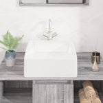 Wash Basin White 37x37x13 cm Ceramic Square 153341